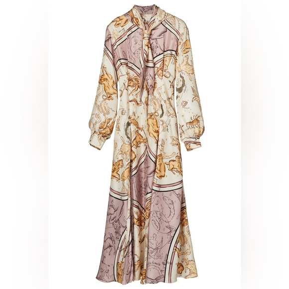 Zara Campaign Pleated Printed Maxi Dress‎ Size XS - Picture 1 of 10